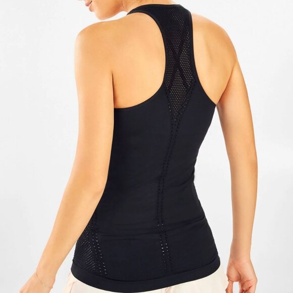 FABLETICS | Black Christine Seamless Openwork Racerback Athletic Tank Top Sz M - Picture 1 of 10
